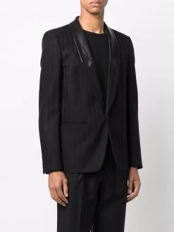Saint Laurent leather-lapel striped blazer