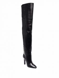 Saint Laurent Jane over-the-knee almond-toe boots