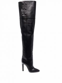 Saint Laurent Jane over-the-knee almond-toe boots