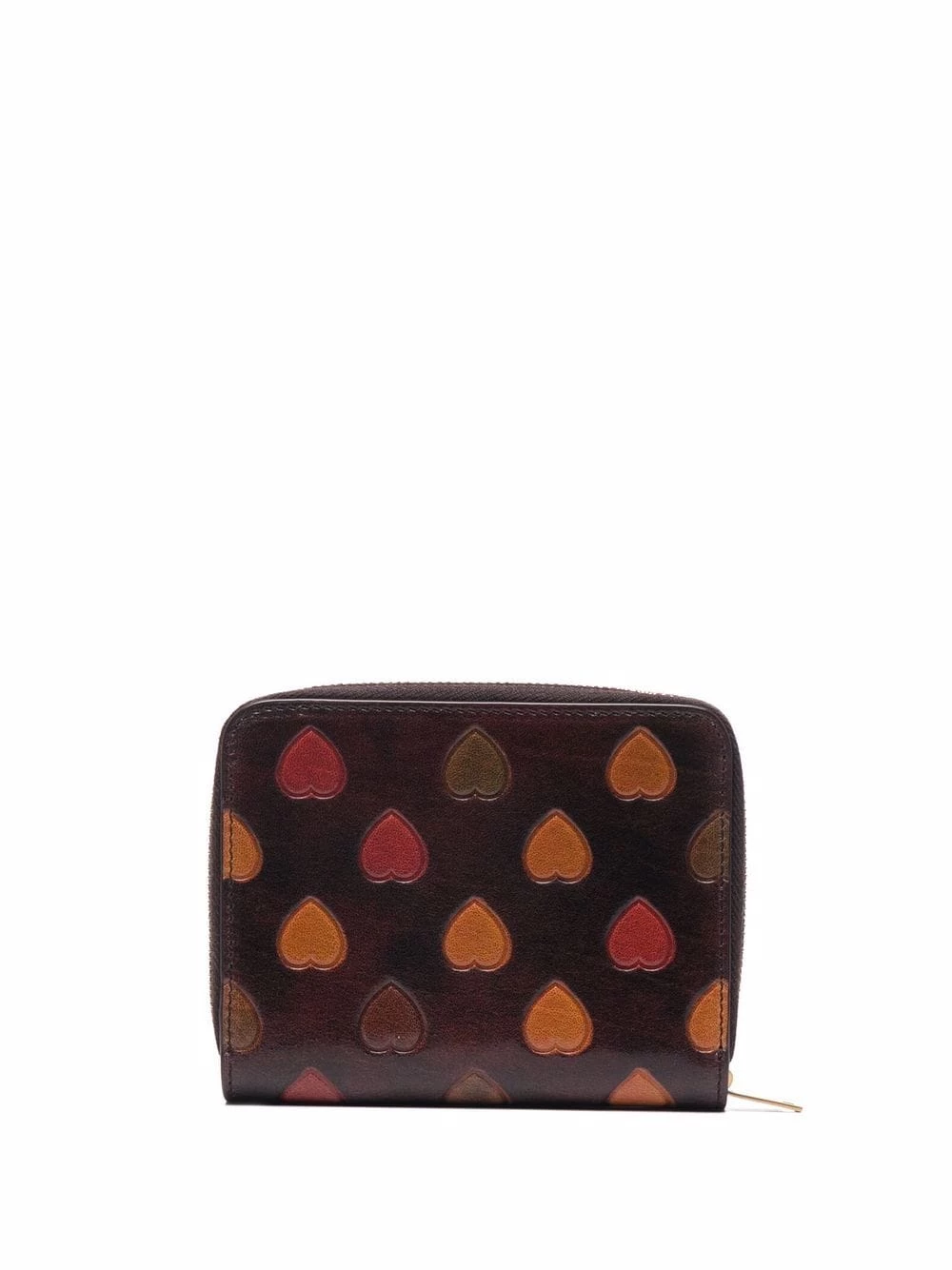 Saint Laurent heart-embossed YSL zip purse