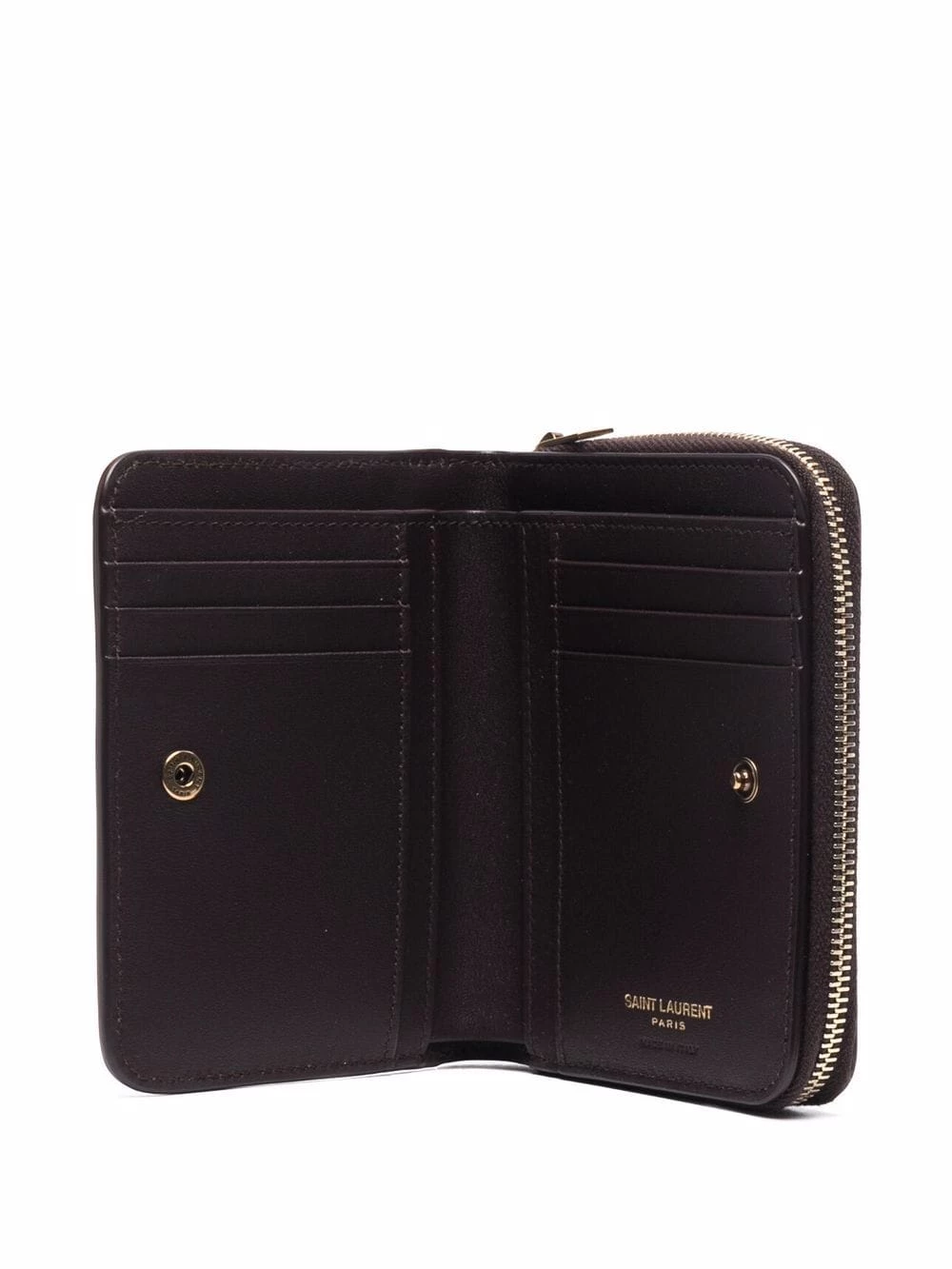 Saint Laurent heart-embossed YSL zip purse