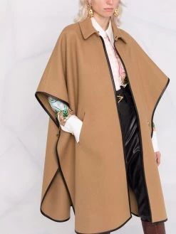 Saint Laurent contrast-trim mid-length coat