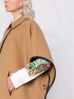 Saint Laurent contrast-trim mid-length coat