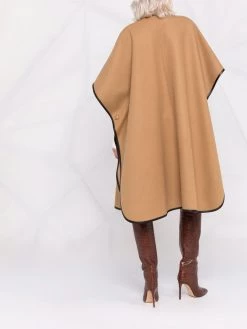 Saint Laurent contrast-trim mid-length coat