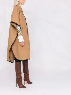 Saint Laurent contrast-trim mid-length coat