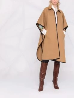 Saint Laurent contrast-trim mid-length coat