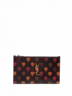 Saint Laurent heart-print leather wallet
