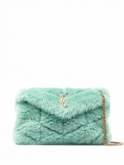 Saint Laurent small Loulou Puffer shearling shoulder bag