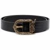 Saint Laurent Celtic logo-plaque leather belt