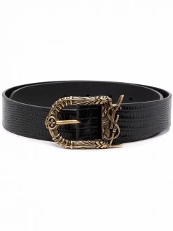 Saint Laurent Celtic logo-plaque leather belt