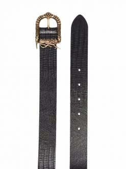 Saint Laurent Celtic logo-plaque leather belt