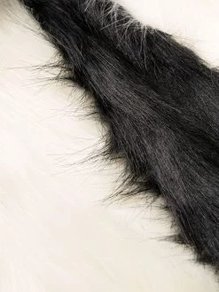 Saint Laurent contrast-trim faux-fur jacket