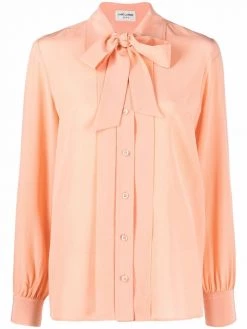 Saint Laurent pussy-bow collar blouse