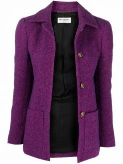 Saint Laurent button-up tweed jacket