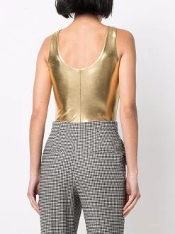 Saint Laurent metallic-effect lamé bodysuit