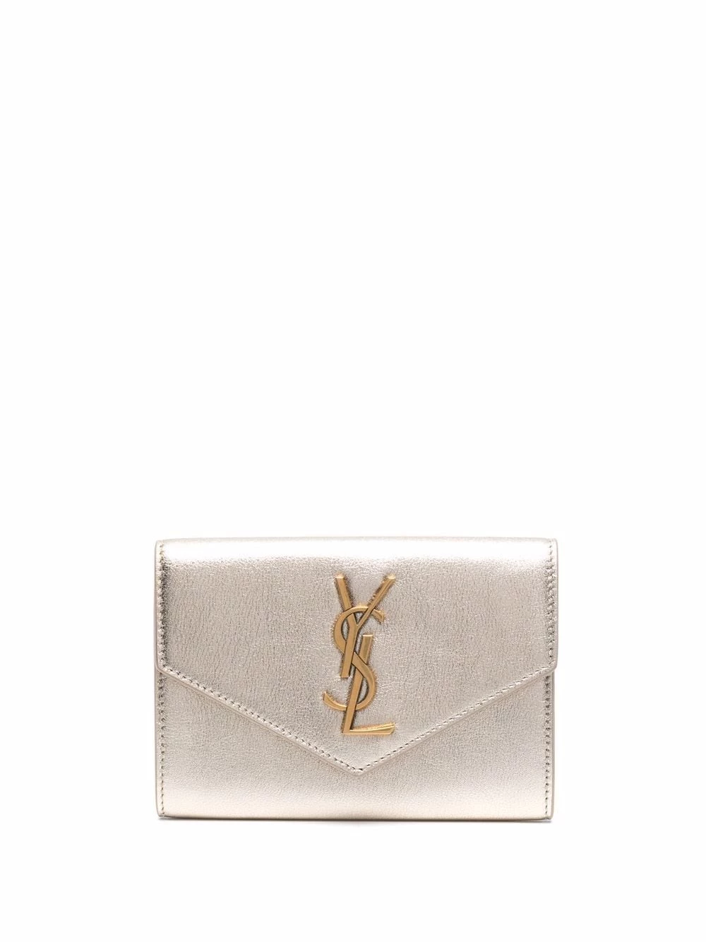Saint Laurent logo-plaque leather wallet