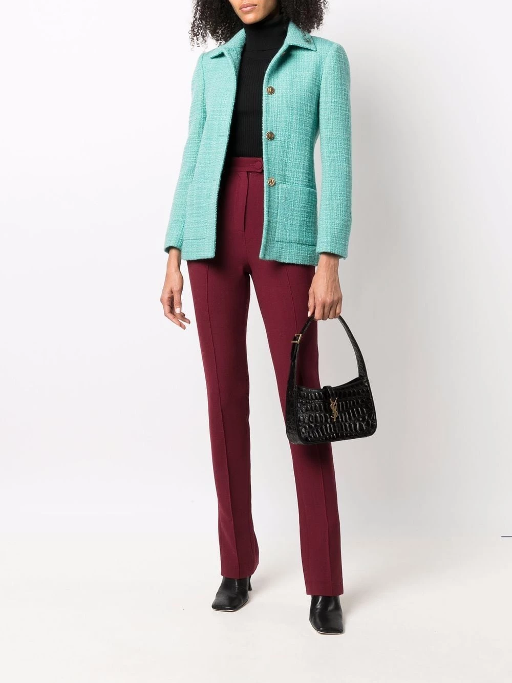 Saint Laurent button-up tweed jacket