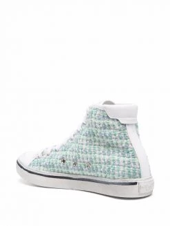 Saint Laurent tweed logo patch trainers