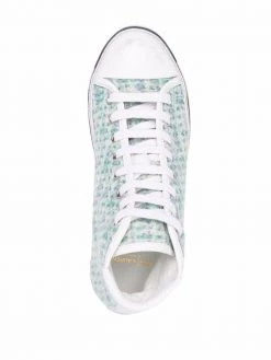 Saint Laurent tweed logo patch trainers