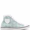 Saint Laurent tweed logo patch trainers