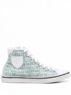 Saint Laurent tweed logo patch trainers
