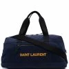 Saint Laurent logo-embroidered corduroy holdall