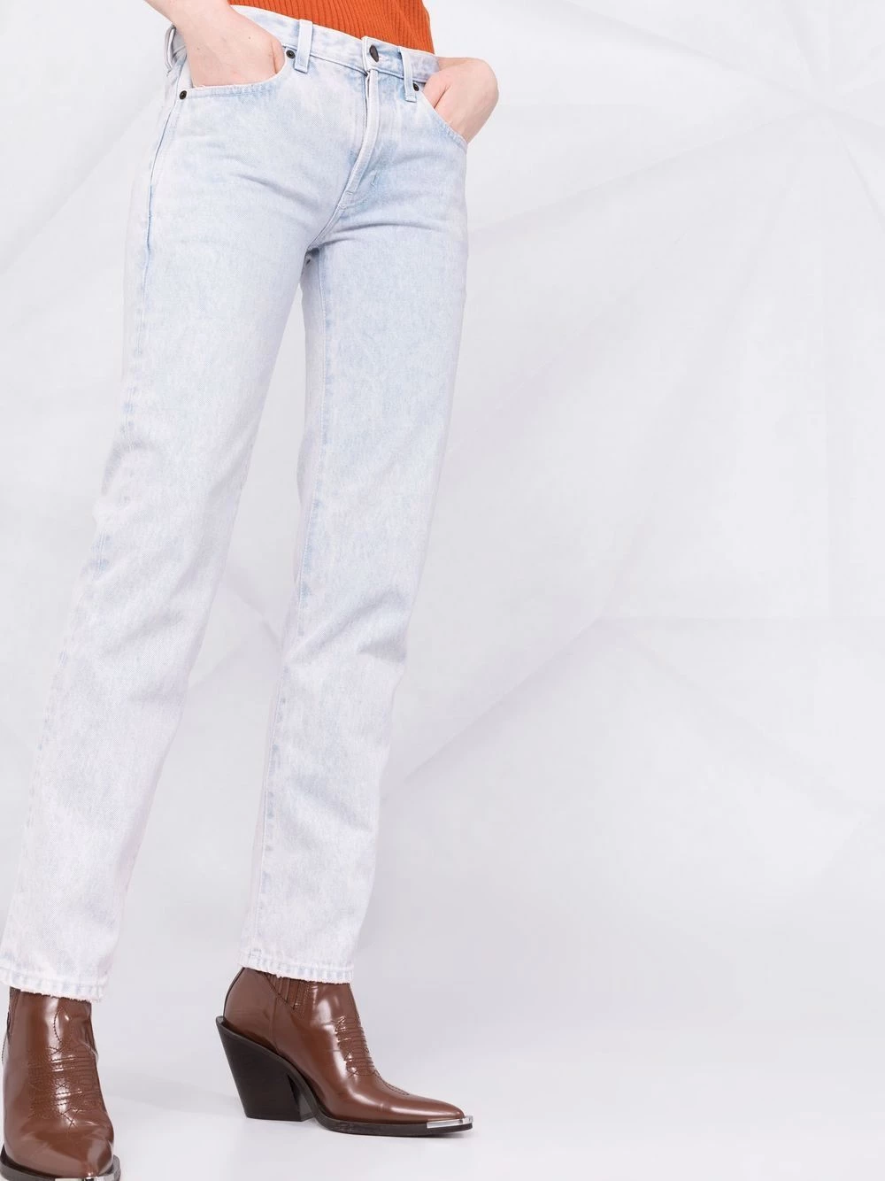 Saint Laurent bleached cropped jeans