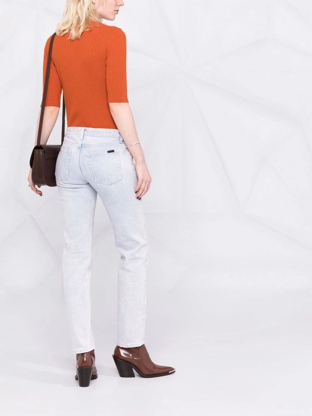 Saint Laurent bleached cropped jeans