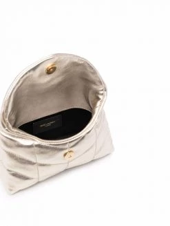 Saint Laurent Lou metallic puffer clutch