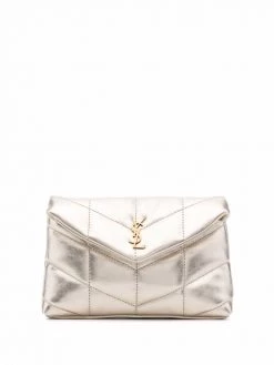 Saint Laurent Lou metallic puffer clutch