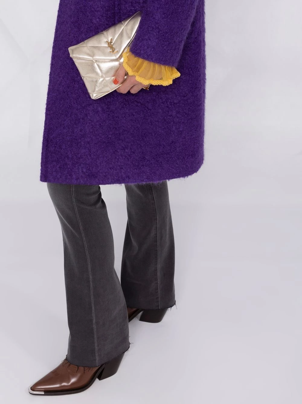 Saint Laurent Lou metallic puffer clutch