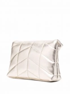 Saint Laurent Lou metallic puffer clutch