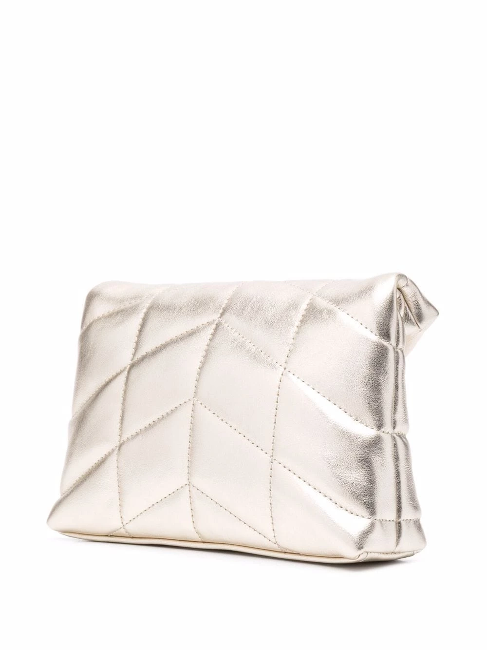 Saint Laurent Lou metallic puffer clutch