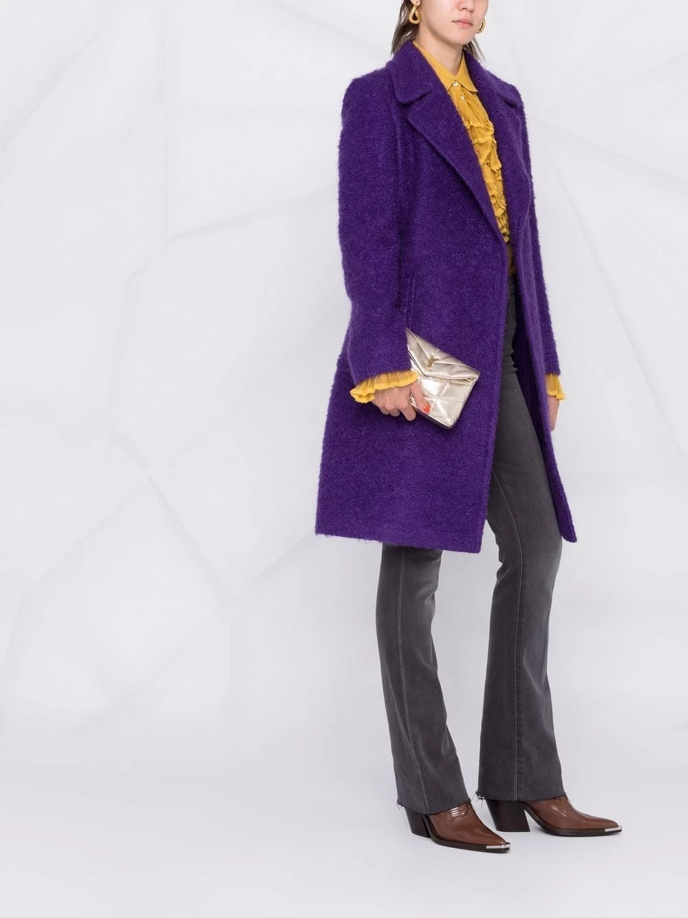 Saint Laurent Lou metallic puffer clutch