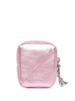 Saint Laurent metallic leather cubed purse