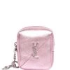 Saint Laurent metallic leather cubed purse