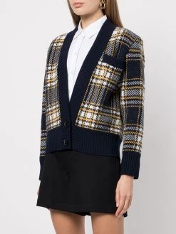 Saint Laurent tartan knit cardigan