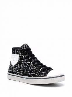 Saint Laurent tweed high-top sneakers