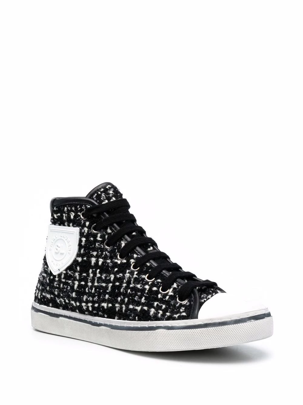 Saint Laurent tweed high-top sneakers