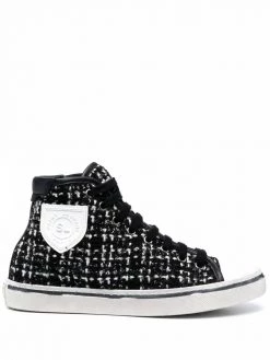 Saint Laurent tweed high-top sneakers