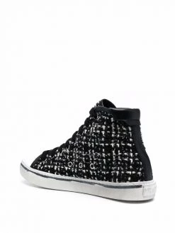 Saint Laurent tweed high-top sneakers