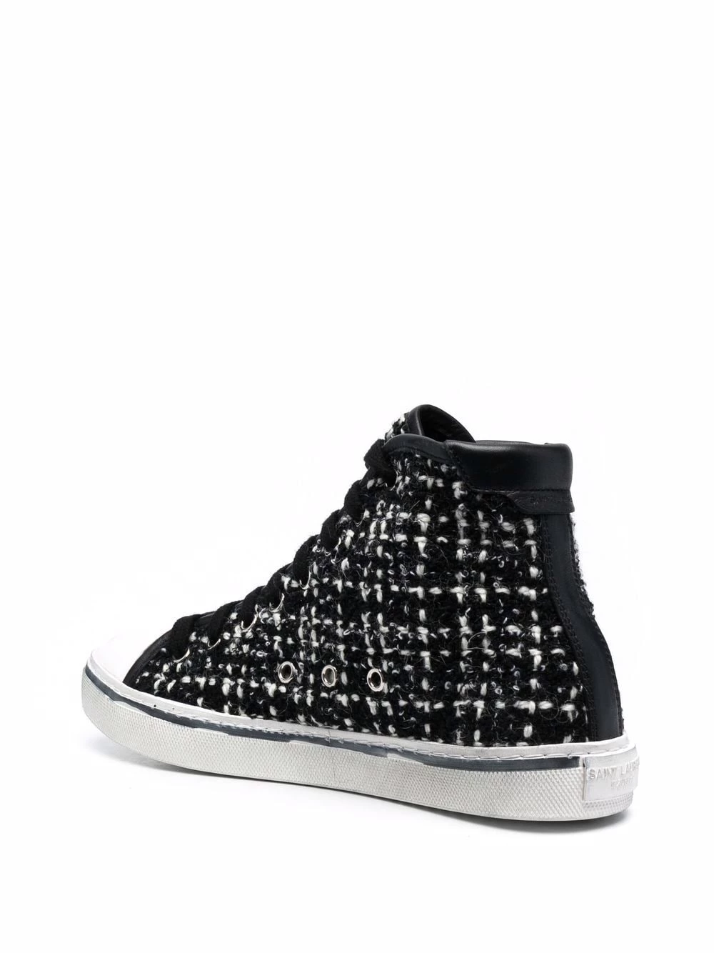 Saint Laurent tweed high-top sneakers